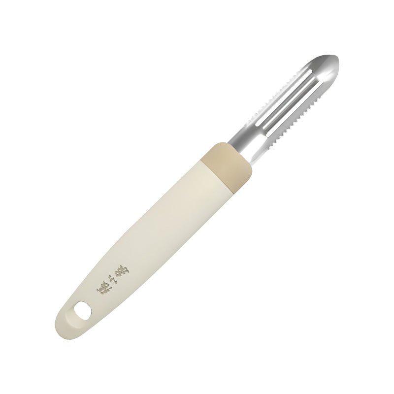 Fish Scale Scraper - 188mm 30Cr13 Steel | Zhang Xiaoquan AU with ergonomic beige handle and dual-row serrated blade for efficient descaling.