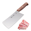 310mm 30Cr13 heavy-duty meat cleaver with triple-riveted wood handle and sharp stainless steel blade, ideal for cutting bones and ribs.