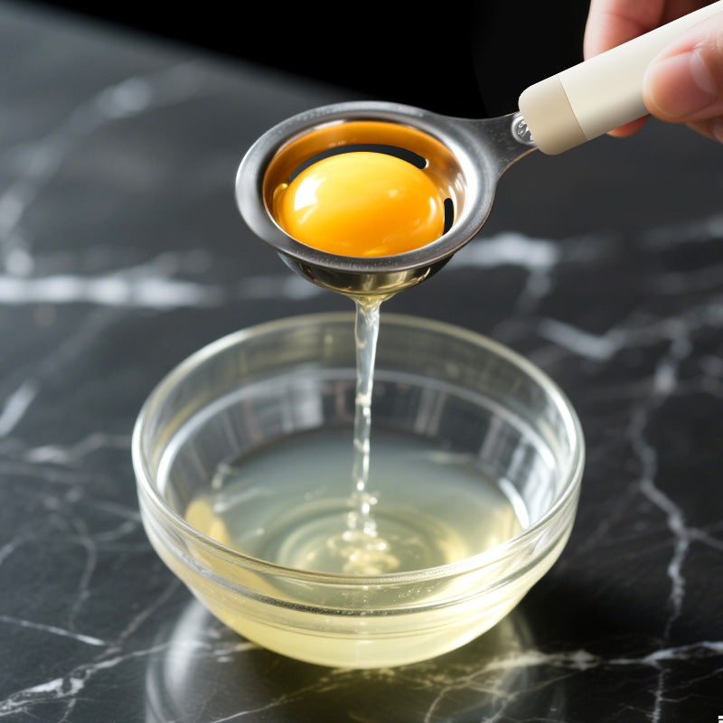 Egg Separator - 210mm 430 Steel | Zhang Xiaoquan AU kitchen tool with seamless stainless steel bowl and ergonomic handle for easy yolk separation.