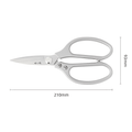 Product dimensions of 40Cr13 heavy duty kitchen scissors: 210mm long and 93mm wide, ideal for precise cutting in kitchen and food prep tasks.