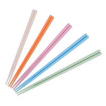 Family Chopsticks 5 Colors Anti-Slip | Zhang Xiaoquan AU set featuring five pastel PET fiber alloy chopsticks with anti-slip matte tips.