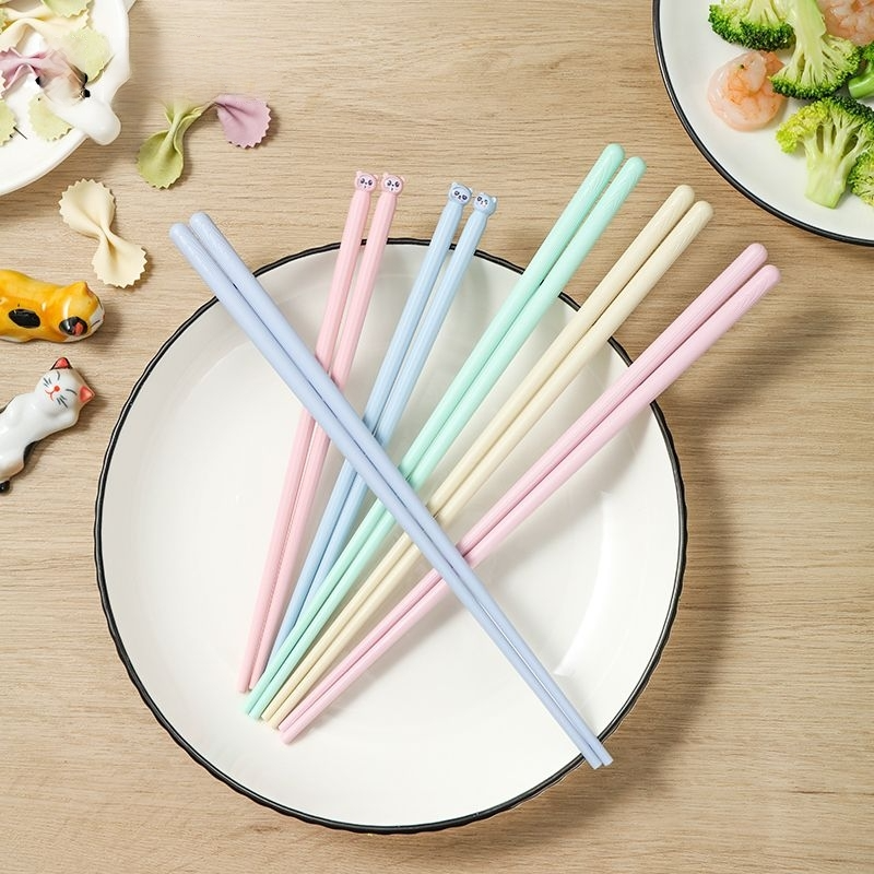 6 Pair Chopstick Set - Kids & Adults | Zhang Xiaoquan AU in pastel colors, featuring 4 adult and 2 children pairs with anti-slip texture.