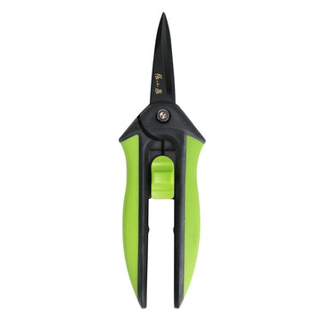 160mm SK5 Steel Pruning Shears with green ergonomic handle and black Teflon-coated blades, ideal for precise garden trimming.