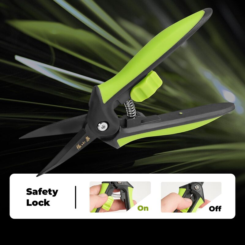 160mm SK5 Steel Pruning Shears with green ergonomic handle and black Teflon-coated blades, ideal for precise garden trimming.