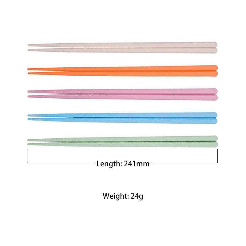 Measurement display of PET fiber chopsticks set, 241mm length and 24g weight, suitable for everyday family tableware use.