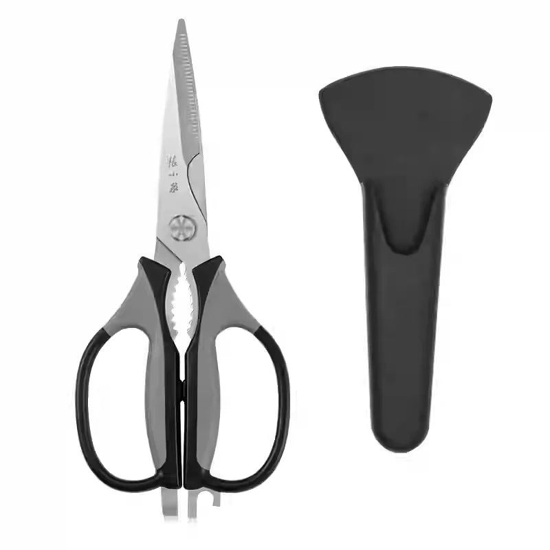 5-in-1 230mm kitchen scissors with holder by Zhang Xiaoquan AU, featuring ergonomic ABS+TPR handles and 30Cr13 stainless steel blades.