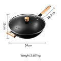34cm coating-free iron wok from Zhang Xiaoquan AU with helper handle and 2.601kg weight, designed for large meal preparation.