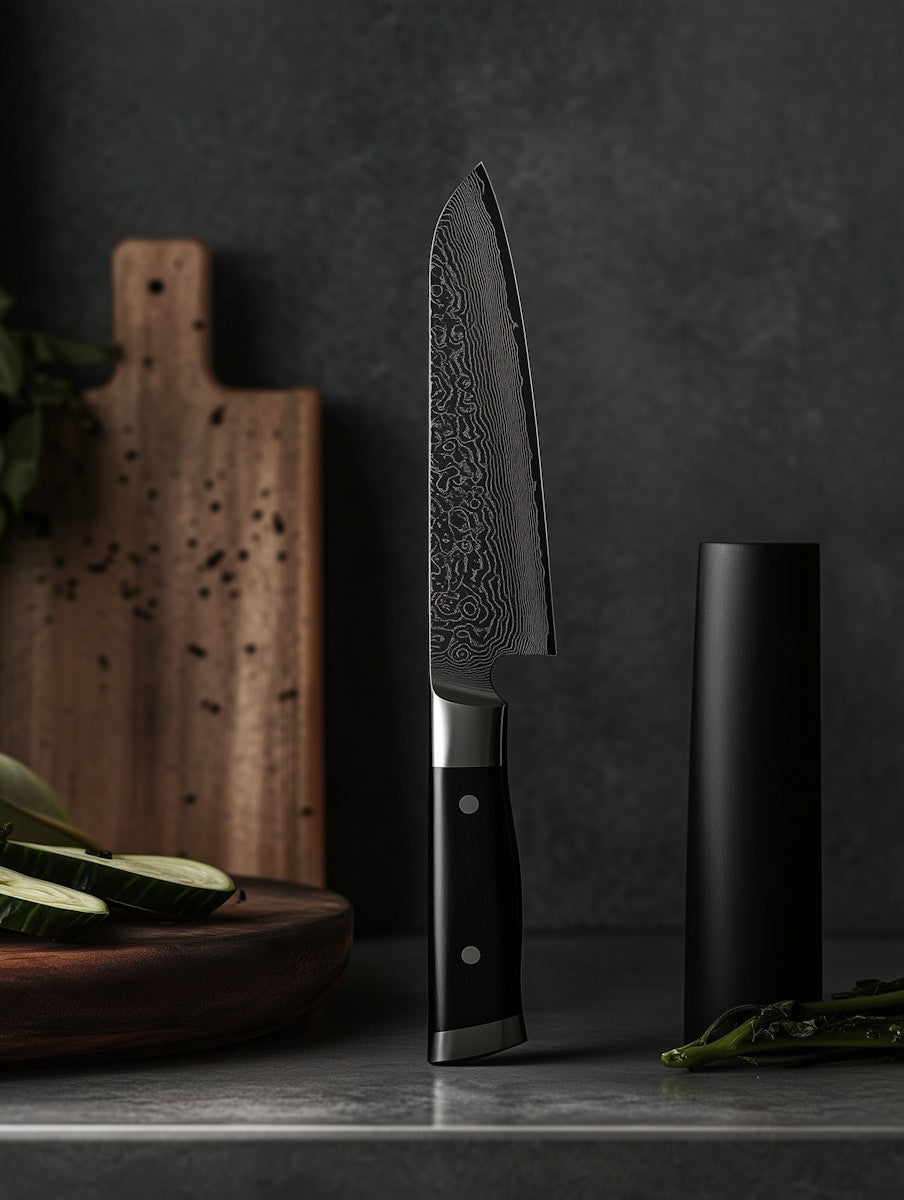 Damascus chef's knife.