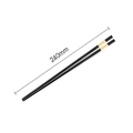 Single black chopstick with golden accent and 240mm length measurement.