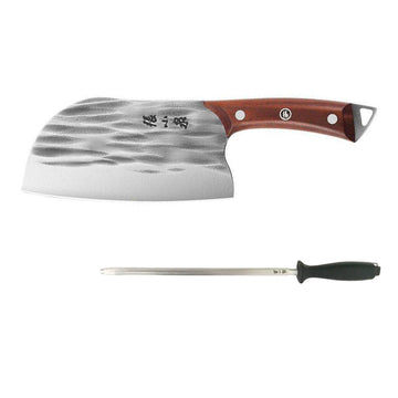 170mm 50Cr15MoV 1600°C Hand-Forged Chopping Knife with Sharpening Rod