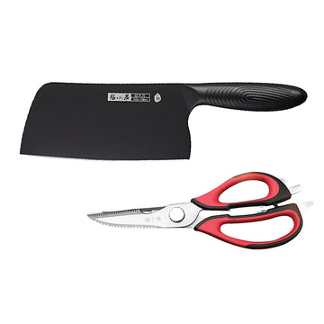 50Cr15MoV CVD Cleaver and Versatile 30Cr13 Kitchen Scissors