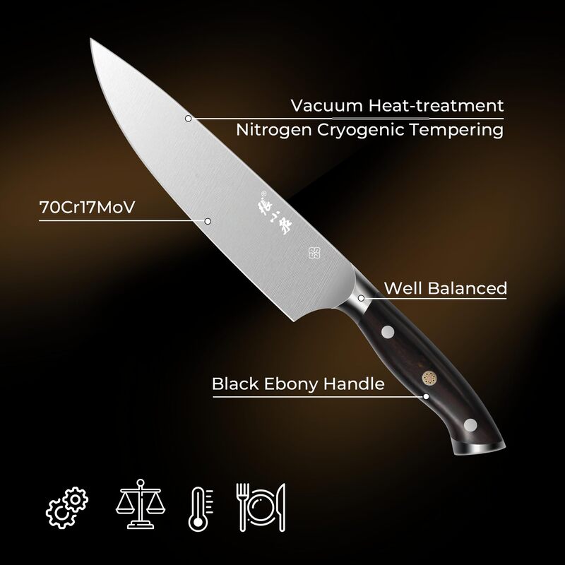 202mm 70Cr17MoV Steel Chef's Knife | Zhang Xiaoquan AU