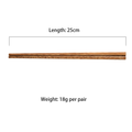 Single pair of chicken wing wood chopsticks with dimensions and weight details.