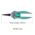 160mm pruning shears with SK5 steel blades, 55g weight, and compact design.