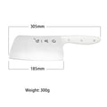 Dimensions of 40Cr13 steel Chinese cleaver: 305mm total length, 185mm blade.