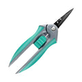 SK5 steel pruning shears with green non-slip handles and sharp blades.