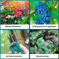 Pruning shears used for balcony gardening, fruit picking, branch cutting, and bonsai pruning.