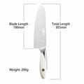 70Cr17MoV Steel Chinese Chef Knife with 180mm blade length, 305mm total length, and 200g weight, ideal for precision kitchen tasks.